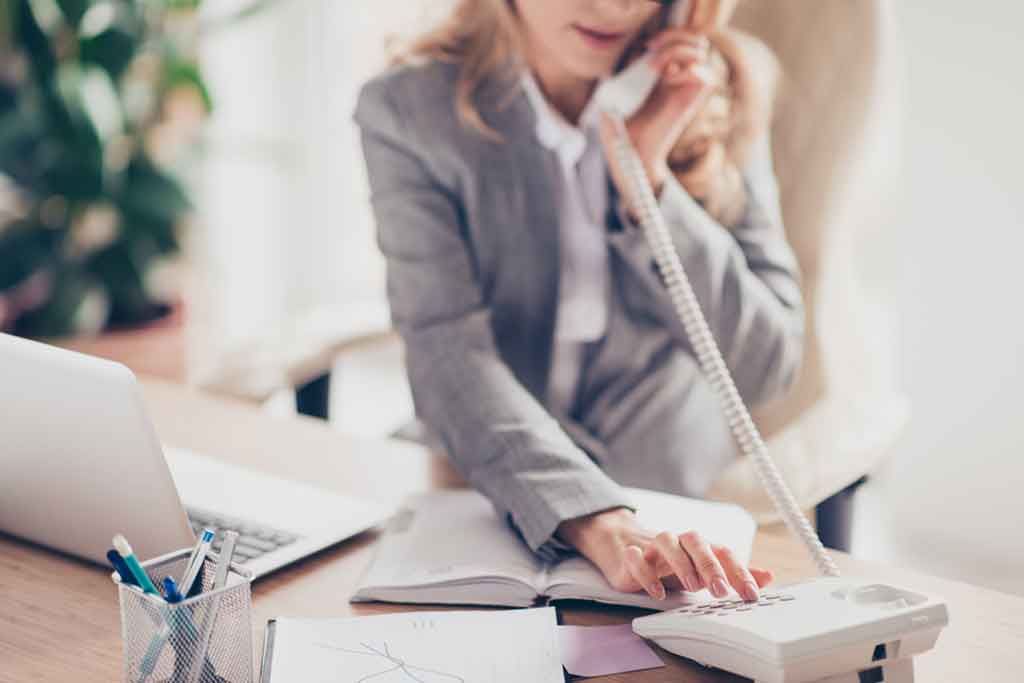personal assistant taking calls